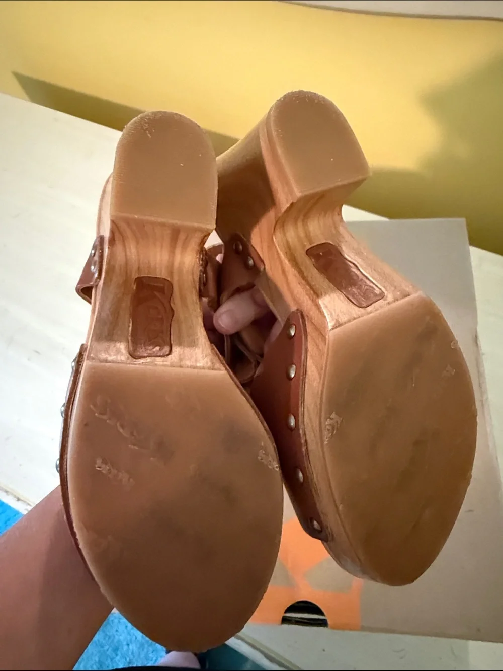Kork Ease Katrine Tan Leather Platform Sandals with Buckle Strap- size 7